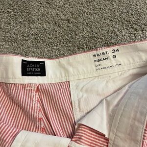 J. Crew Red and White Striped Stretch Shorts